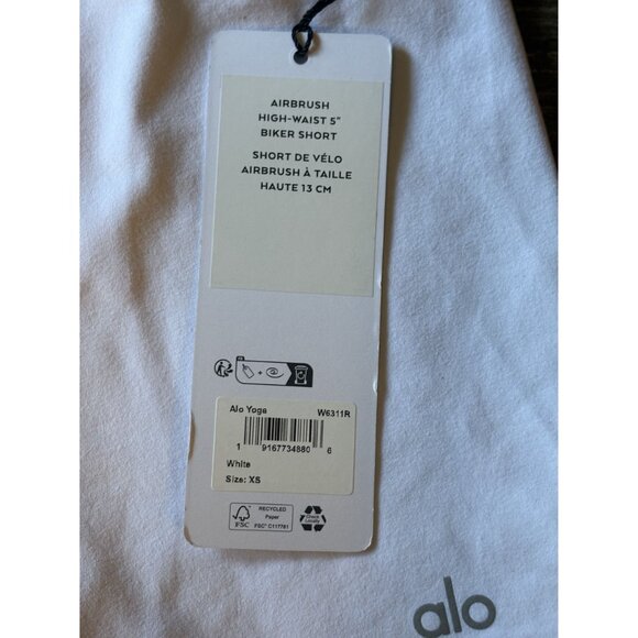ALO Yoga 5" High-Waist Biker Short in White - Picture 6 of 6